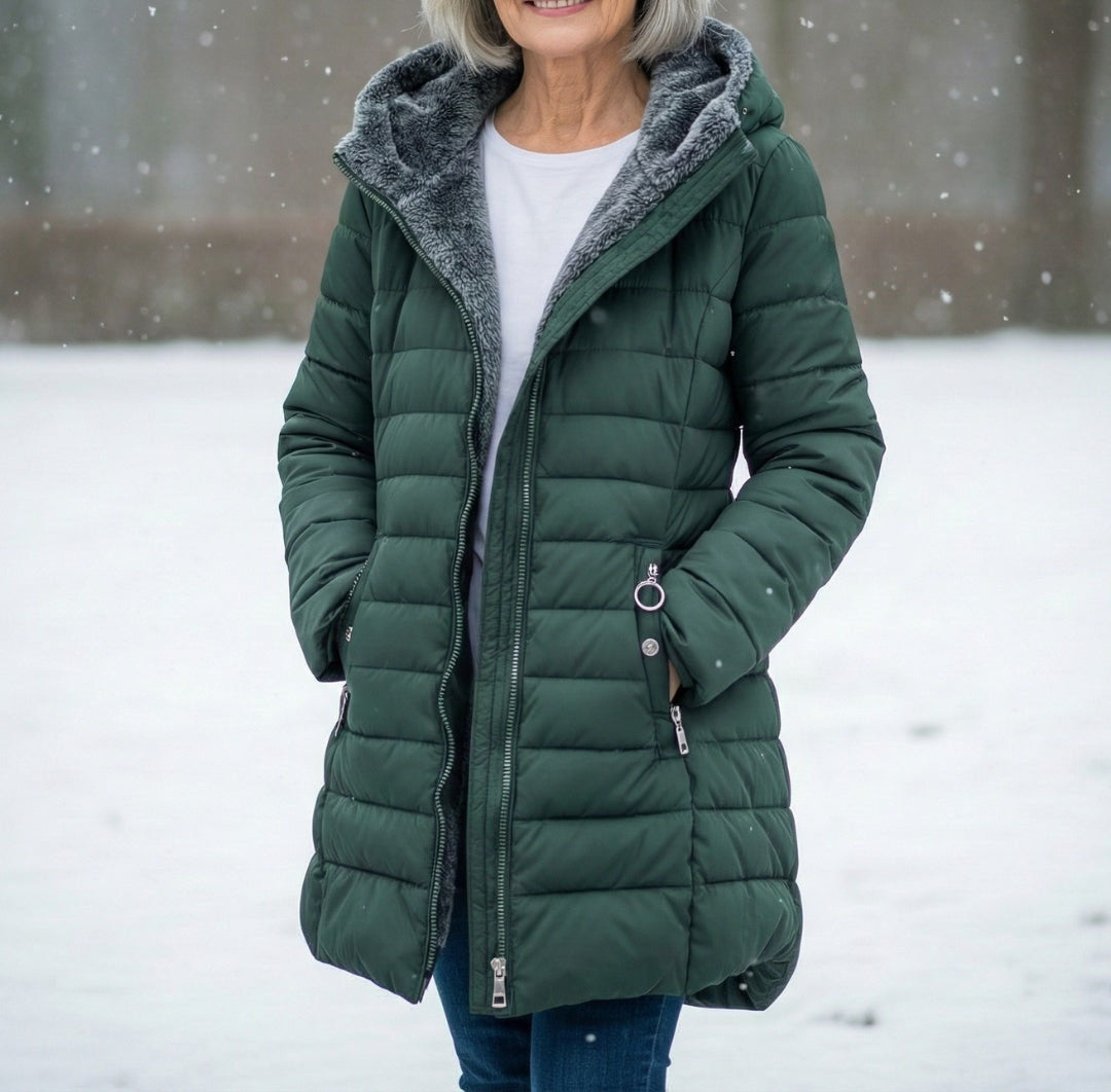 Eleanor - Women's Quilted Puffer Coat with Fleece Hood Lining