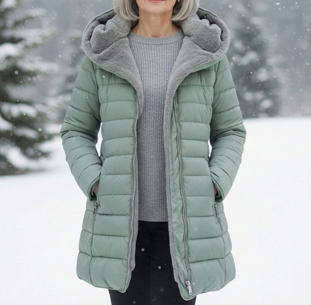 Eleanor - Women's Quilted Puffer Coat with Fleece Hood Lining