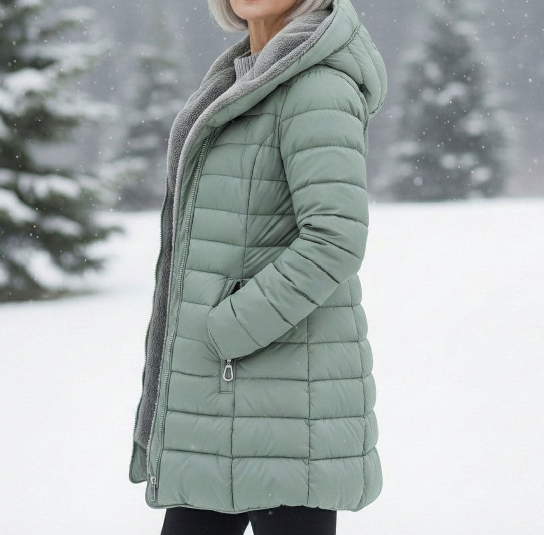 Eleanor - Women's Quilted Puffer Coat with Fleece Hood Lining