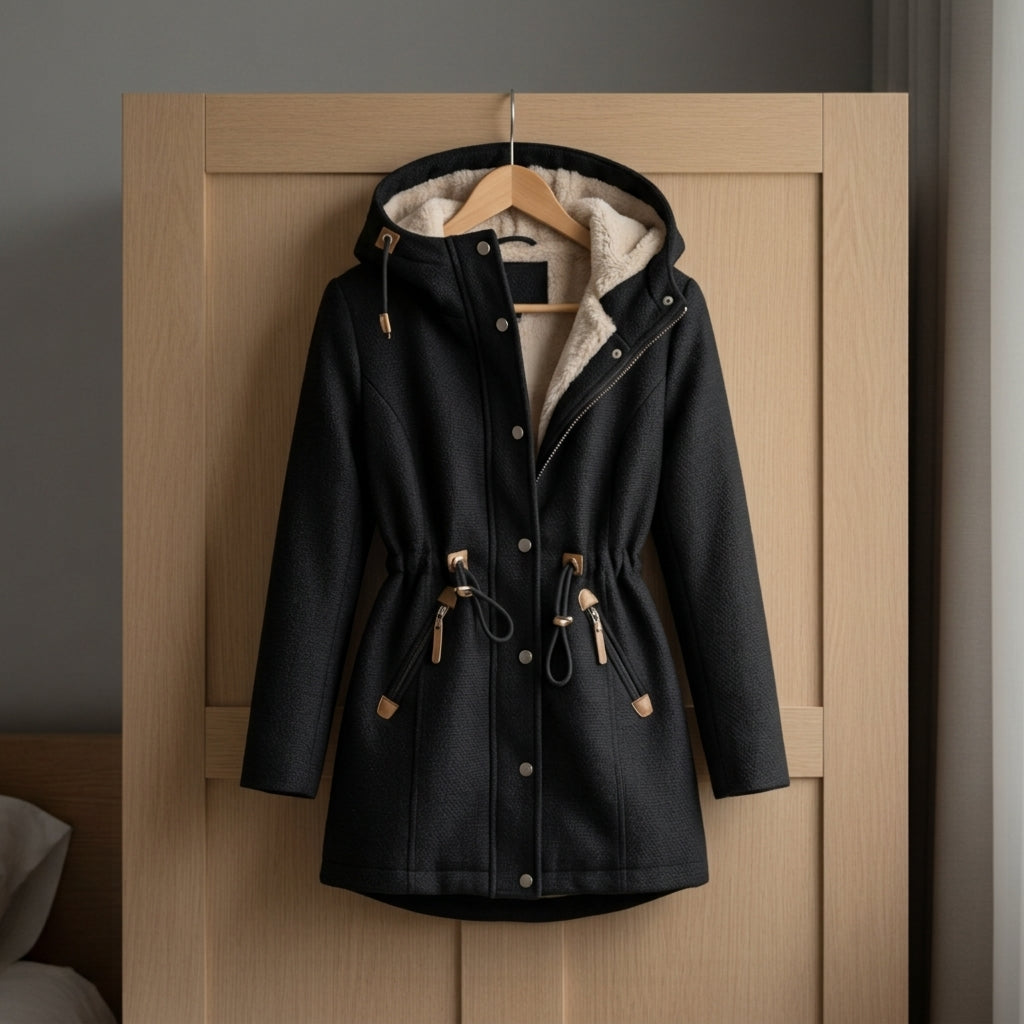 Elliana - Women's Drawstring Parka with Sherpa-Lined Hood