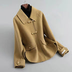 Eloise- Women's Toggle-Button Wool Coat with Notch Collar