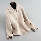 Eloise- Women's Toggle-Button Wool Coat with Notch Collar