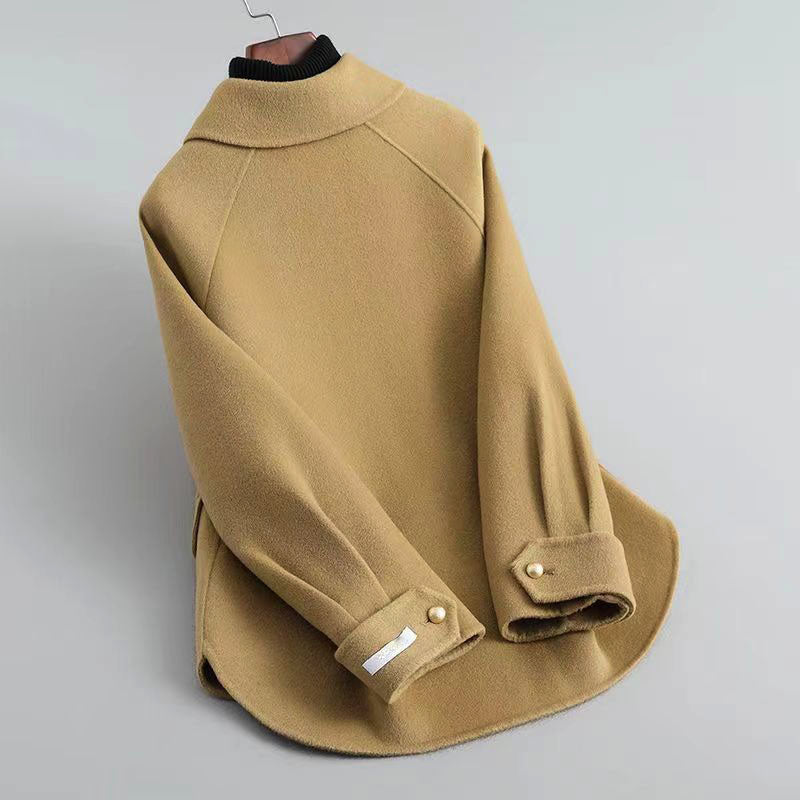 Eloise- Women's Toggle-Button Wool Coat with Notch Collar