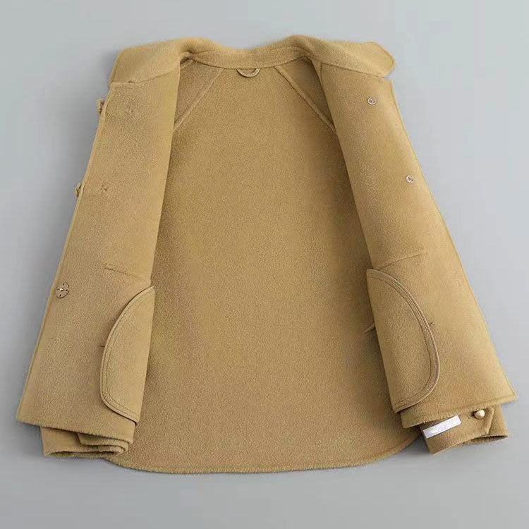 Eloise- Women's Toggle-Button Wool Coat with Notch Collar