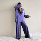 Elowyn - Women's Silk Wide-Leg Pajama Set