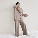 Elowyn - Women's Silk Wide-Leg Pajama Set