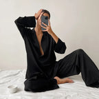 Elowyn - Women's Silk Wide-Leg Pajama Set