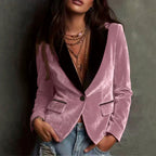 Emerald - Women's Velvet Tailored Blazer Jacket 1