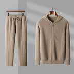 Emilio - Men's Ribbed Wool Zip Hoodie & Drawstring Trousers Set