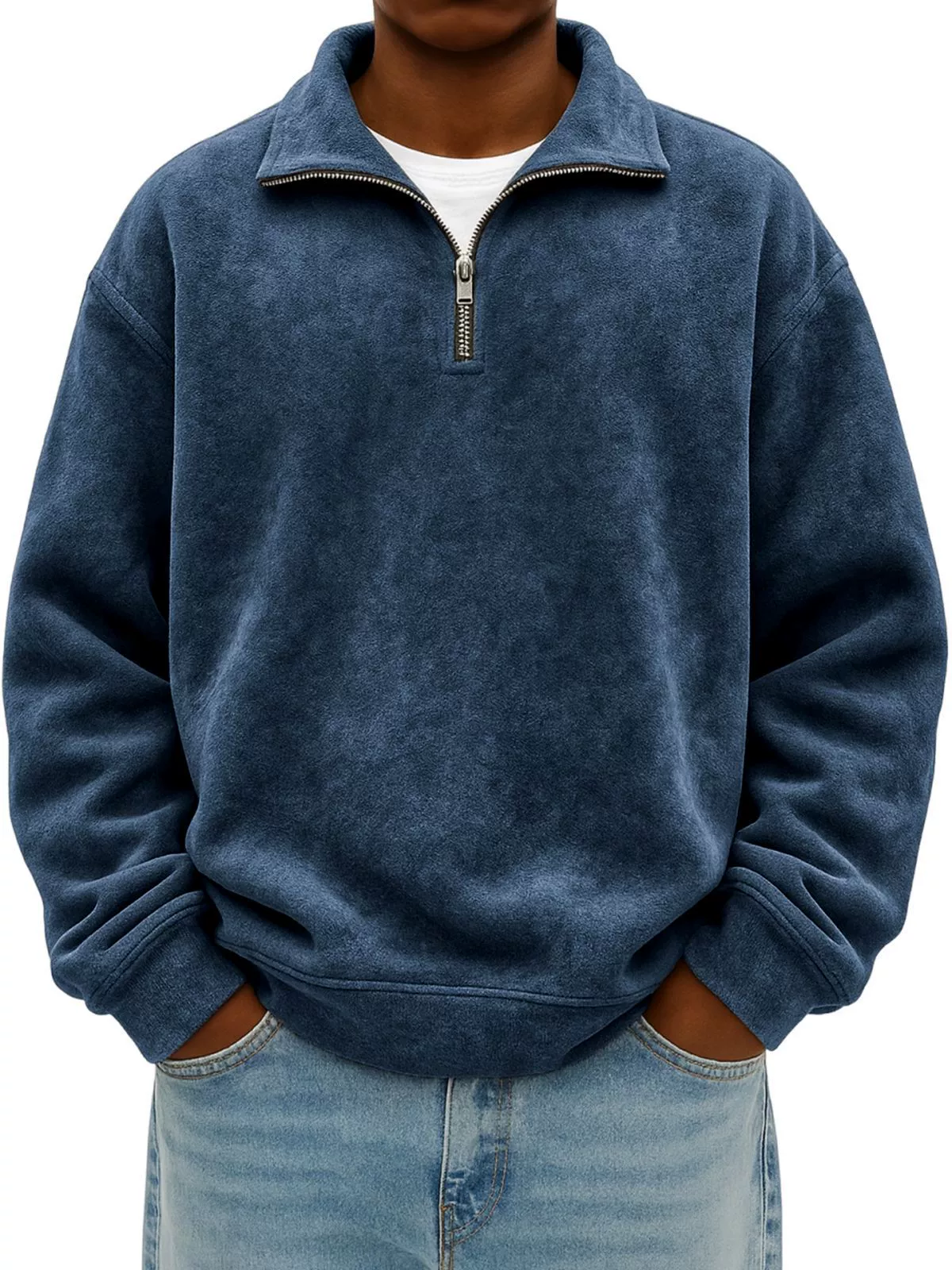 Enzo - Men's Quarter-Zip Pullover Sweatshirt