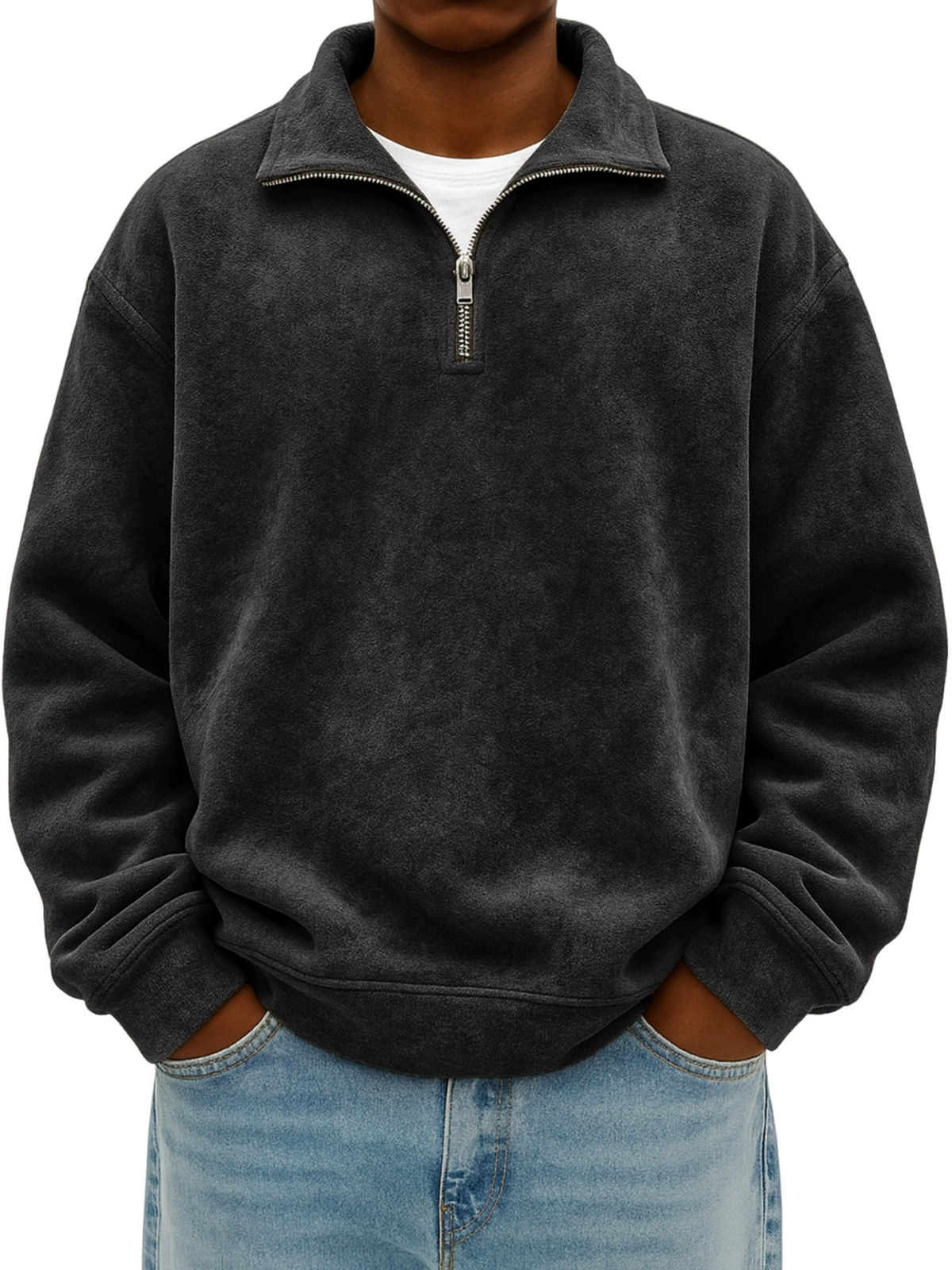 Enzo - Men's Quarter-Zip Pullover Sweatshirt