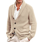 Enzo - Men's Ribbed Shawl Collar Cardigan Sweater 2