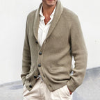 Enzo - Men's Ribbed Shawl Collar Cardigan Sweater 3