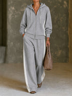 Erica - Women's Zip-Up Wide Leg Matching Set 1