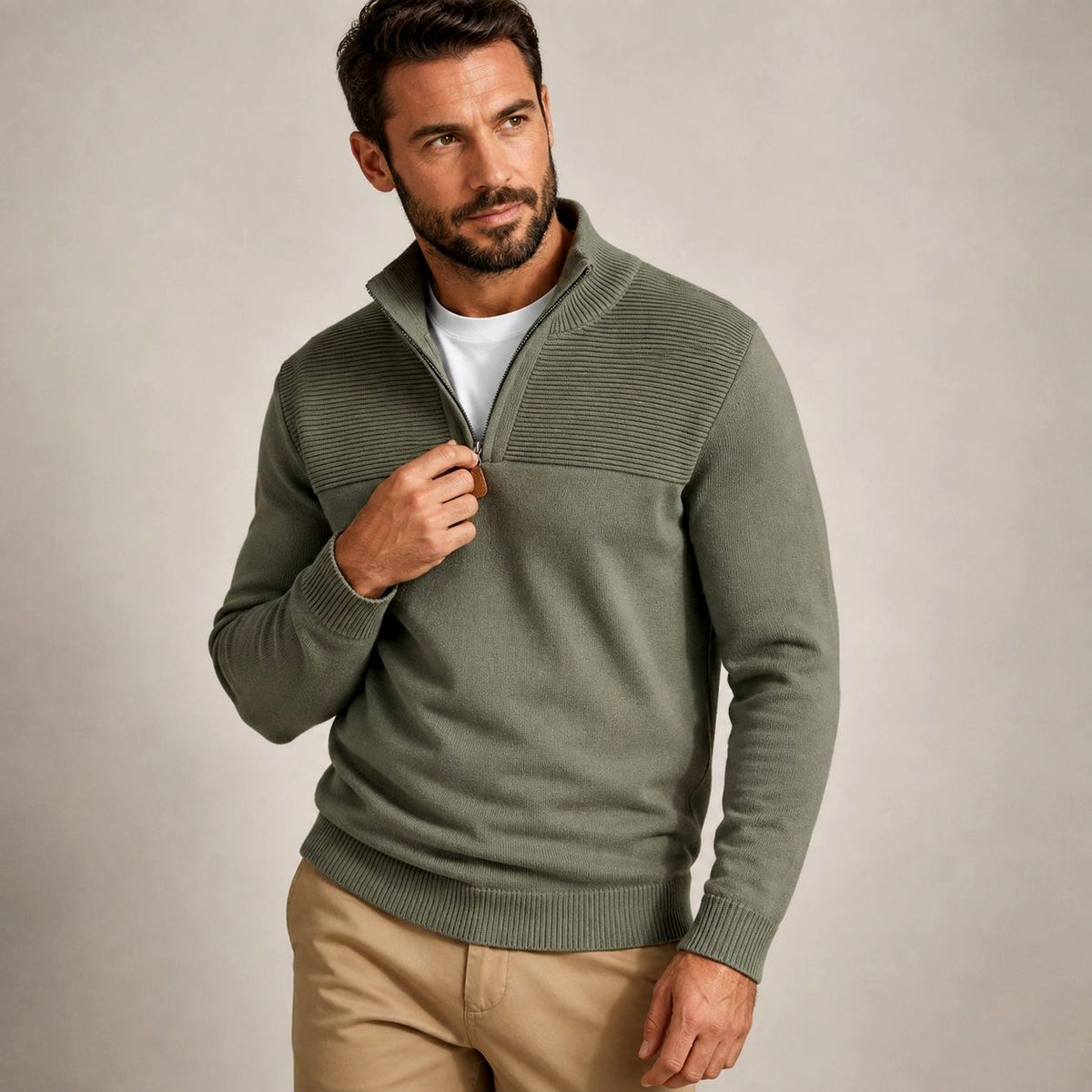 Ernie - Men's Half-Zip Slim Fit Sweater 1