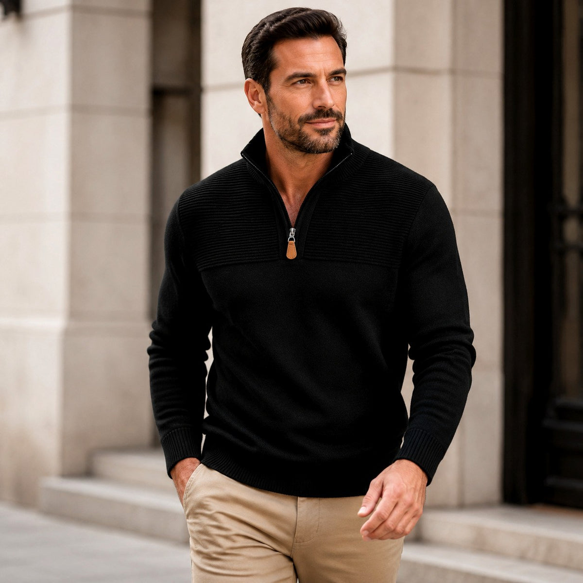 Ernie - Men's Half-Zip Slim Fit Sweater 3