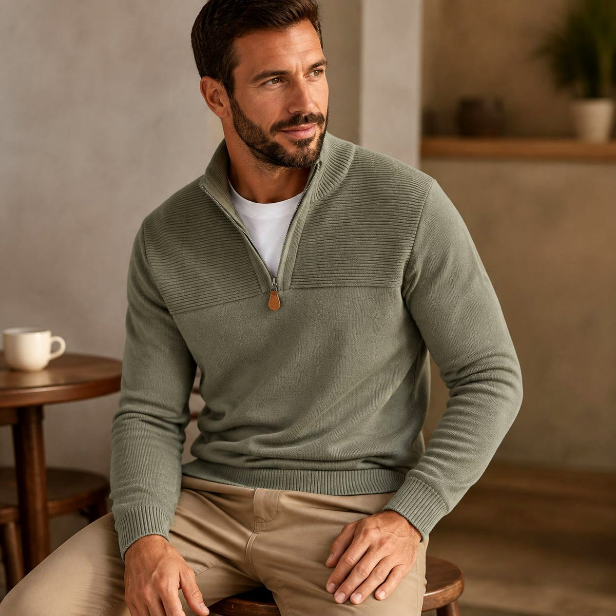 Ernie - Men's Half-Zip Slim Fit Sweater 6