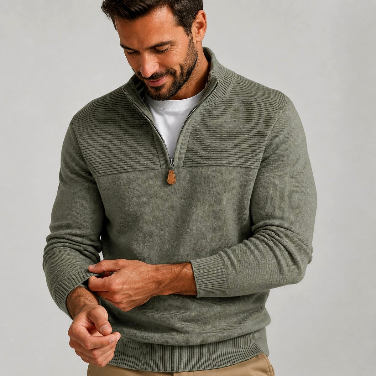 Ernie - Men's Half-Zip Slim Fit Sweater 7