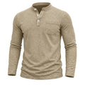 Ethan - Men's Button Henley Long Sleeve Shirt  1
