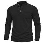 Ethan - Men's Button Henley Long Sleeve Shirt  2