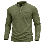 Ethan - Men's Button Henley Long Sleeve Shirt  3