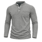 Ethan - Men's Button Henley Long Sleeve Shirt  4