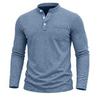 Ethan - Men's Button Henley Long Sleeve Shirt  5