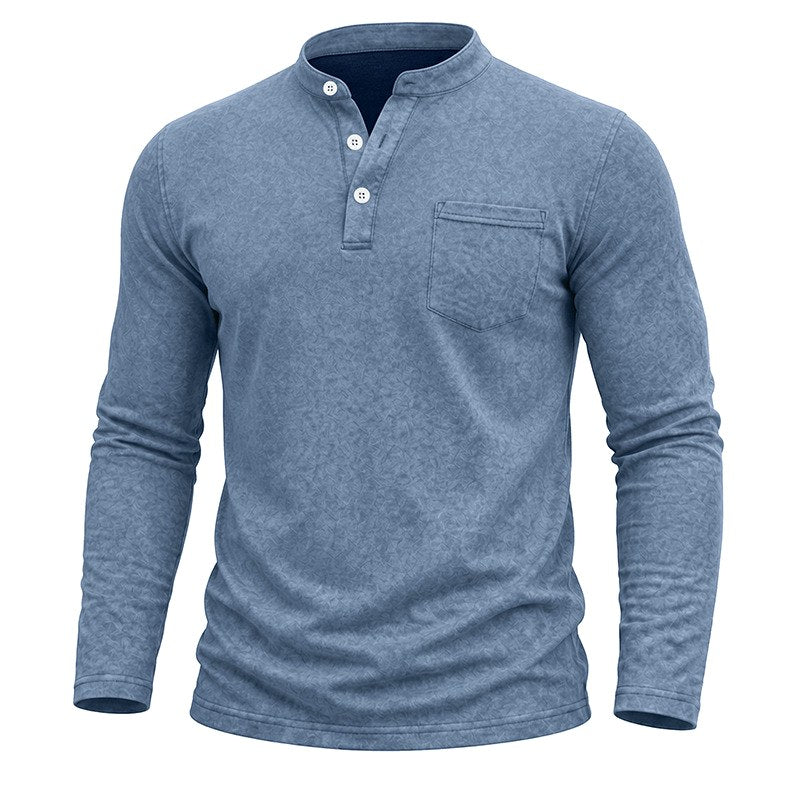 Ethan - Men's Button Henley Long Sleeve Shirt  5