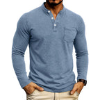 Ethan - Men's Button Henley Long Sleeve Shirt  6