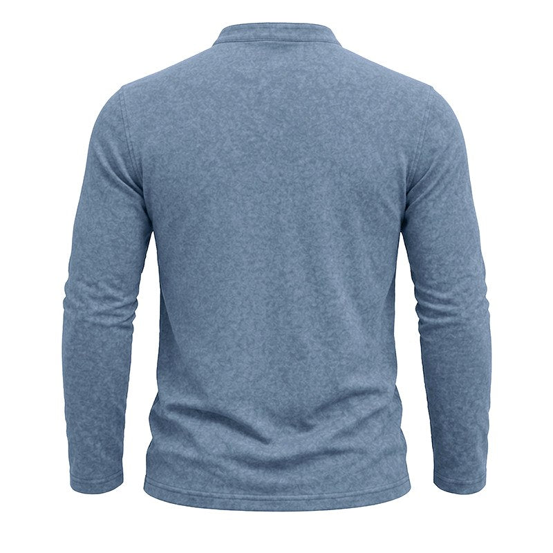 Ethan - Men's Button Henley Long Sleeve Shirt  7