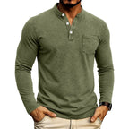 Ethan - Men's Button Henley Long Sleeve Shirt  9