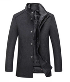 Everard - Men's Quilted-Lined Wool Blend Coat with Stand Collar
