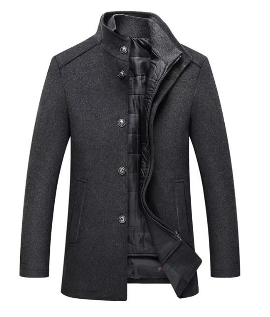 Everard - Men's Quilted-Lined Wool Blend Coat with Stand Collar
