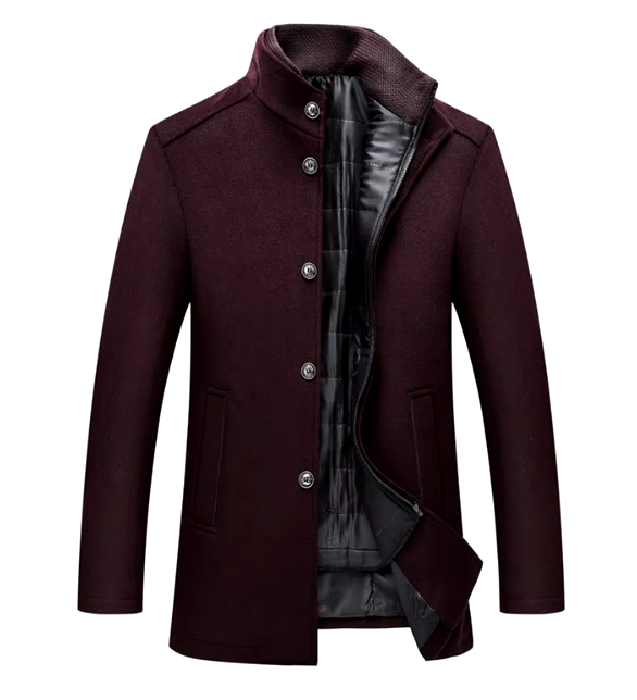 Everard - Men's Quilted-Lined Wool Blend Coat with Stand Collar