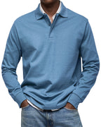 Everardo - Men's Long-Sleeve Polo with Contrast Collar