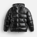 Everett - Men's Glossy Channel-Quilted Puffer Jacket with Hood