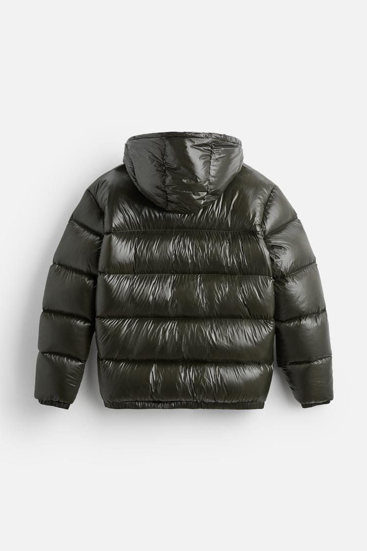 Everett - Men's Glossy Channel-Quilted Puffer Jacket with Hood