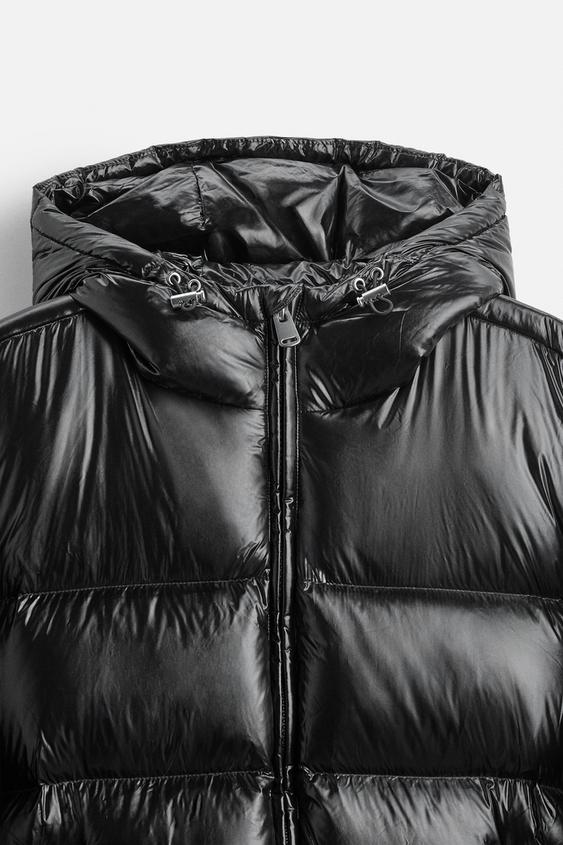 Everett - Men's Glossy Channel-Quilted Puffer Jacket with Hood