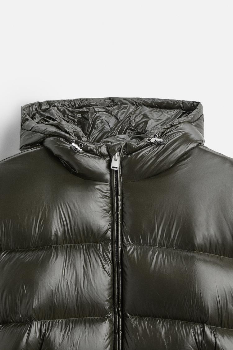 Everett - Men's Glossy Channel-Quilted Puffer Jacket with Hood
