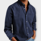 Garrett - Men's Button-Front Denim Shirt