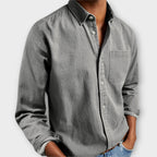 Garrett - Men's Button-Front Denim Shirt