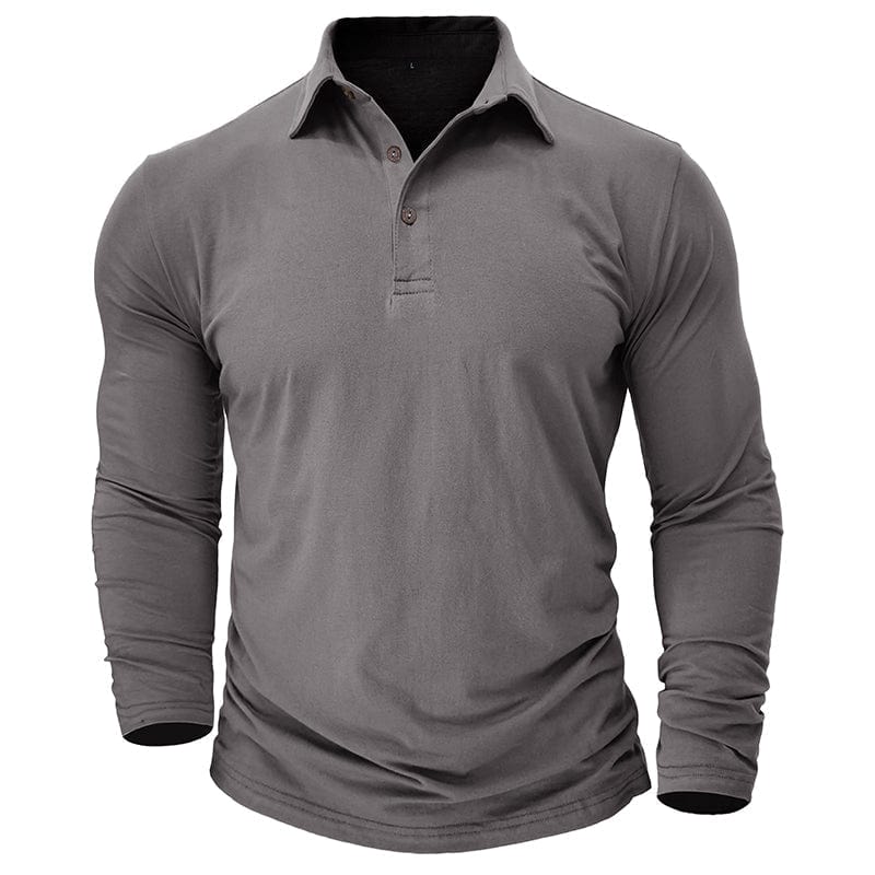 Garrett - Men's Muscle Fit Long Sleeve Polo Shirt