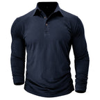 Garrett - Men's Muscle Fit Long Sleeve Polo Shirt