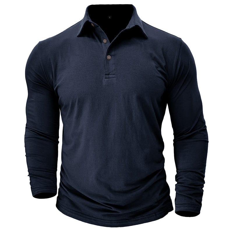 Garrett - Men's Muscle Fit Long Sleeve Polo Shirt