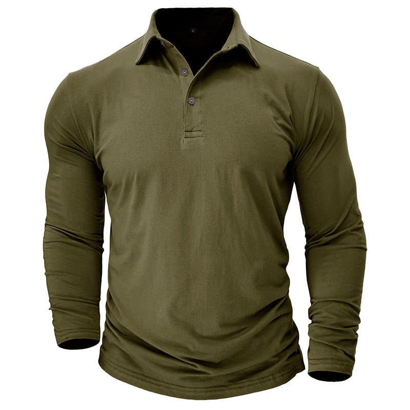 Garrett - Men's Muscle Fit Long Sleeve Polo Shirt