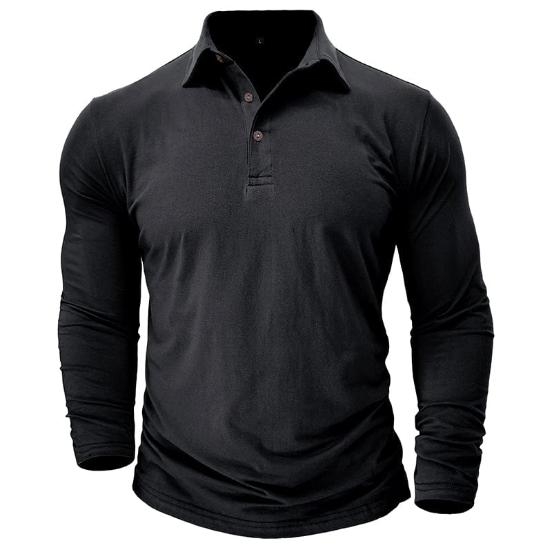 Garrett - Men's Muscle Fit Long Sleeve Polo Shirt