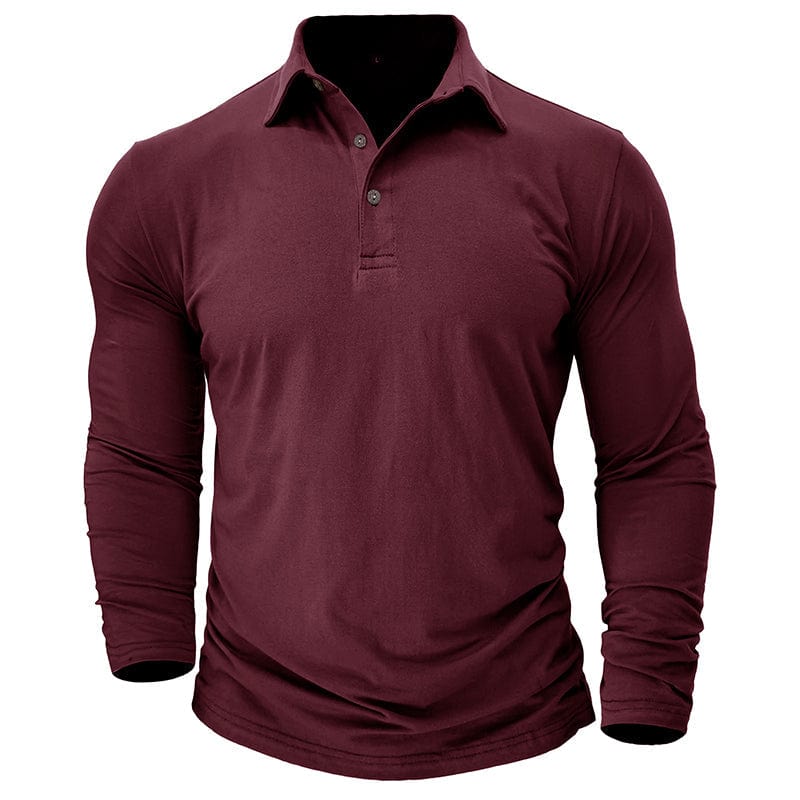 Garrett - Men's Muscle Fit Long Sleeve Polo Shirt