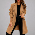 Gemma - Women's Notched Lapel Double-Breasted Coat 1