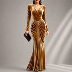 Genevieve - Women's V-Neck Ruched Mermaid Gown