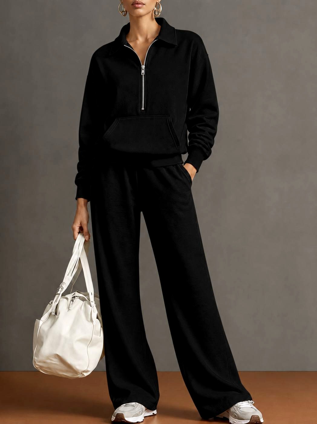 Genna - Women's Collared Half-Zip Matching Set 3